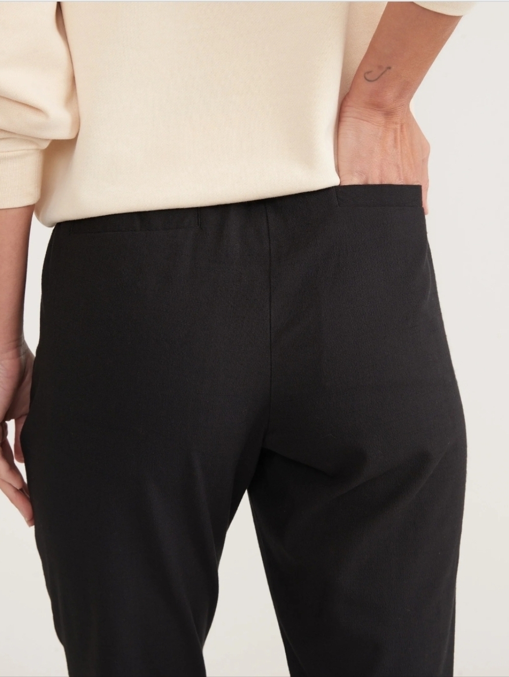 ❤️ MARINE LAYER ALLISON PANTS - HIGH RISE, PULL ON IN BLACK, MEDIUM - Picture 6 of 14
